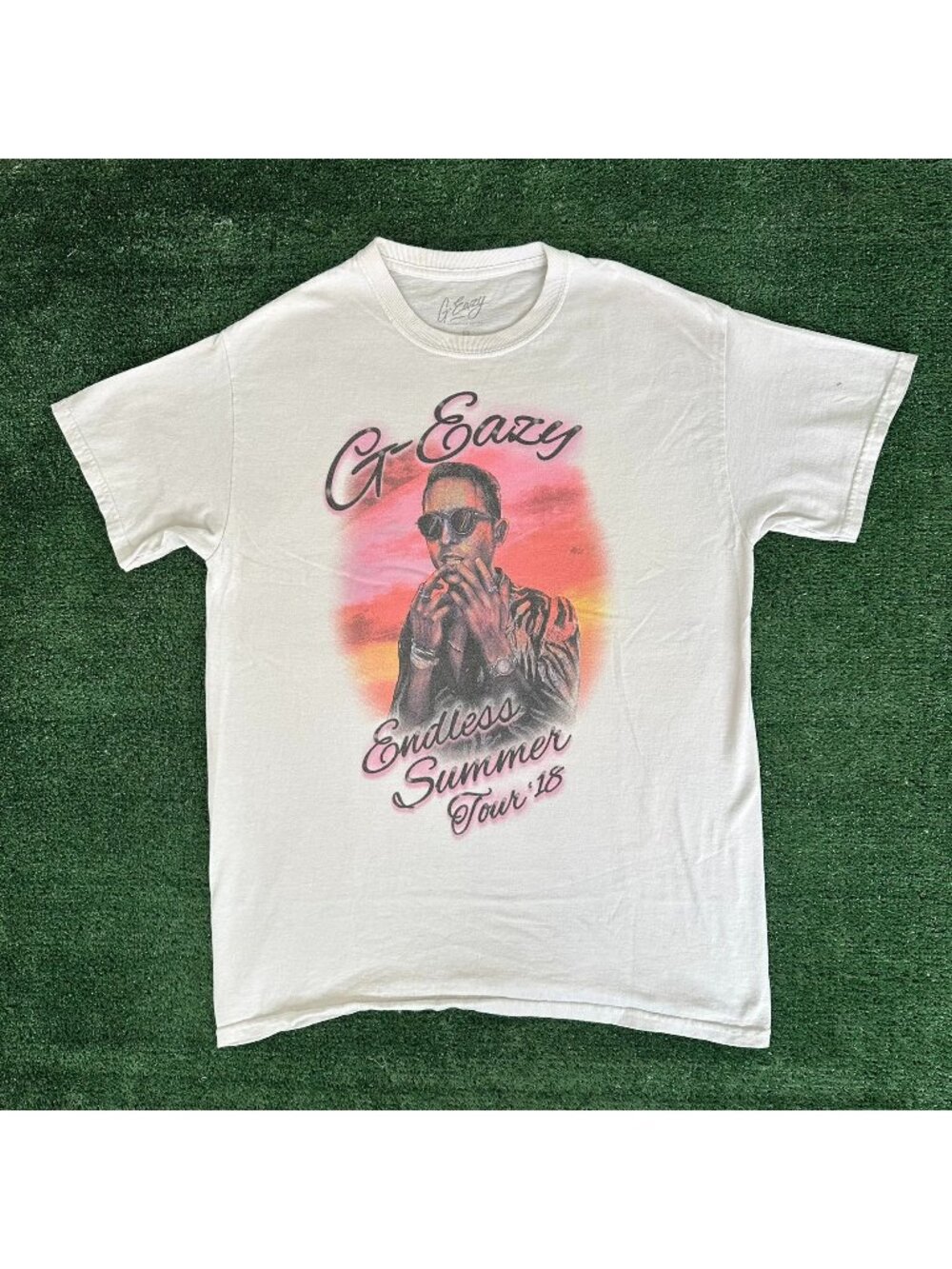 G-Eazy Endless Summer Tour 2018 T-Shirt White M Airbrush Rap Hip Hop Merch
